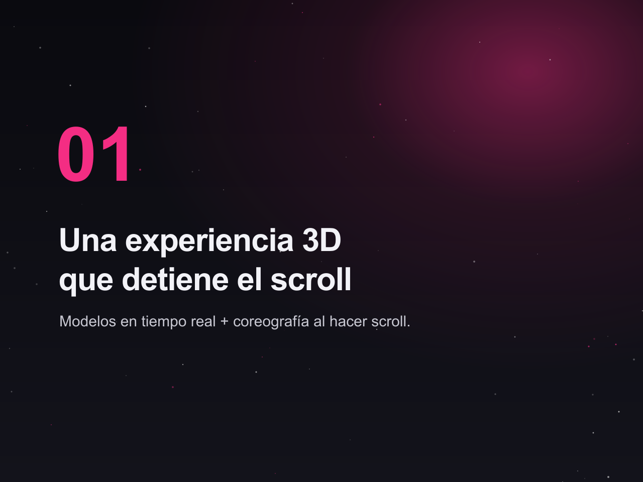 Una experiencia 3D que detiene el scroll